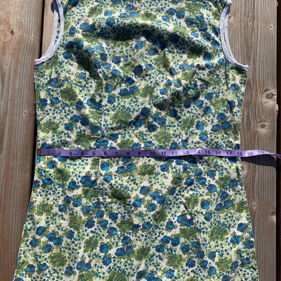 Vintage 50s 60s Floral House Dress Sleeveless Short Cottagecore Loungewear - Picture 14 of 16